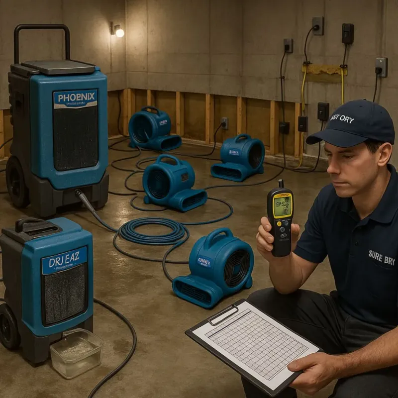 Structural Drying and Dehumidification process in Waynesville, OH